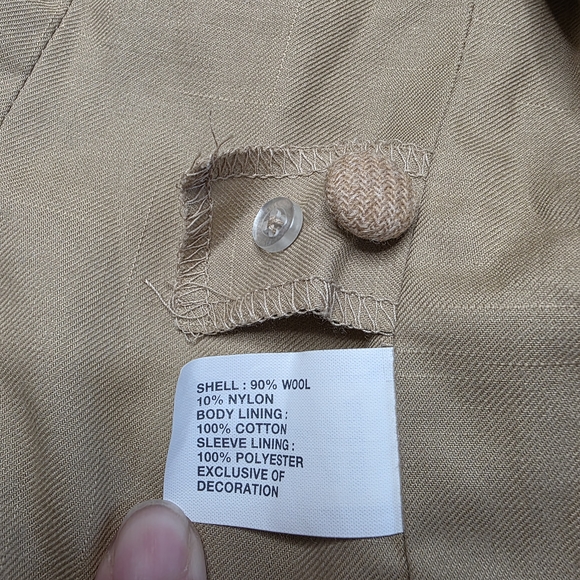 GAP Women's Tan Wool Jacket with Bow Accents - Picture 5 of 10